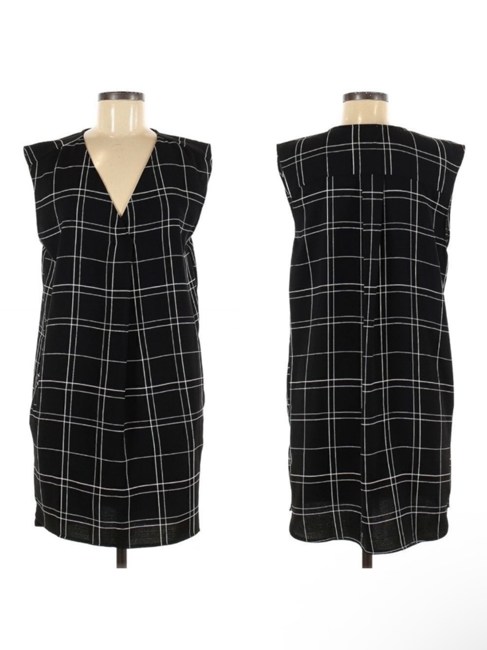 LEITH Windowpane Check Shift Dress M - Picture 6 of 6